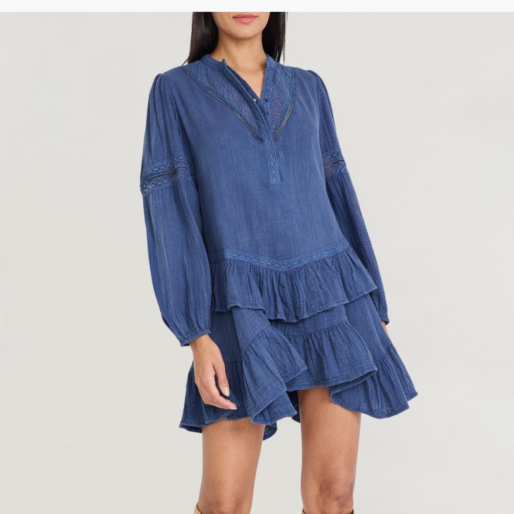 Free People Indigo Textured dress/blouse
